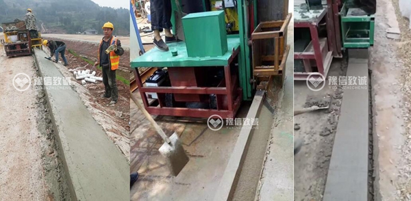 路肩現澆一次成型機可更換多種模具